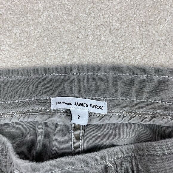 James Perse Standard Utility Grey Cropped Drawstring Cotton Pants Size 2 Medium - Picture 8 of 14